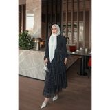 İmaj Butik Siyah Puantiyeli Kat Kat Şifon Elbise - 42 - 44