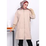 İmaj Butik Vizon Fermuarlı Yün Kaşe Kaban - 42 - 44