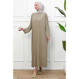İmaj Butik Vizon Kol Katlı Oversize Modal Elbise - 42 - 44