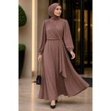 İmaj Butik Vizon Yan Bağlamalı Tokalı Elbise - 44