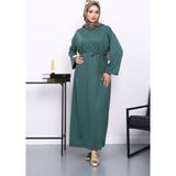 İmaj Butik Zümrüt Yeşili Iki Iplik Modal Elbise - Standart