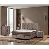 İmaj Lyocell Set Tek Kişilik Yatak Seti 100 x 200 Başlık + Sandıklı Baza+ Ortopedik Yatak - Çok Renkli - 100 x 200 cm