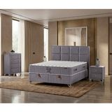 İmaj Sılver Lıne Set Çift Kişilik Yatak Seti 200 x 200 Başlık + Sandıklı Baza+ Ortopedik Yatak - Çok Renkli - 200 x 200 cm