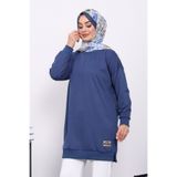 İmajButik Açık Lacivert Bisiklet Yaka Armalı Tunik