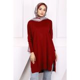 İmajButik Bordo Merserize Salaş Triko Tunik