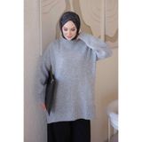 İmajButik Gri Salaş Yumoş Triko Kazak