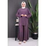 İmajButik Gül Kurusu Piliseli Sandy Tunik Pantolon Takım