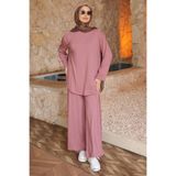 İmajButik Gül Kurusu Tunik Pantolonlu Modal Takım