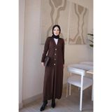 İmajButik Kahverengi V Yaka Merserize Hırka