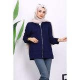 İmajButik Lacivert Kapşonlu Fermuarlı Modal Sweat Hırka