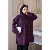 İmajButik Mor Simli Sakal Salaş Triko Tunik