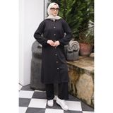 İmajButik Siyah Düğmeli Tunik Pantolonlu Bürümcük Takım