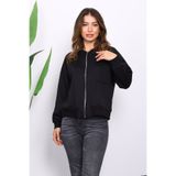 İmajButik Siyah Fermuarlı Scuba Kısa Ceket