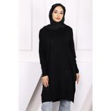 İmajButik Siyah Merserize Salaş Triko Tunik
