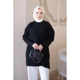 İmajButik Siyah Salaş Yumoş Triko Kazak