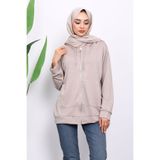 İmajButik Taş Kapşonlu Fermuarlı Modal Sweat Hırka