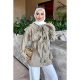 İmajButik Vizon Yaka Bağlamalı Fırfırlı Gömlek