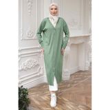 İmajButik Yeşil Soğuk İplik Triko Hırka