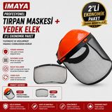 İmaya 2'li Eko Paket Profesyonel Tırpan Maskesi ve Yedek Elek Yüzünüzü Koruyan Ergonomik Tasarım