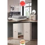 İMBAŞ Alisya Gümüş Yatak Odası Takımı %100 MDF - Bazalı