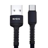 Imeng 3 A USB-A to Type-C Pro Braided Örgülü Siyah Data ve Hızlı Şarj Kablosu