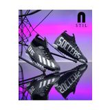 İmerShoes Erkek Çocuk Siyah Beyaz Halı Saha Çoraplı Çivisiz Futbol Spor Ayakkabısı F35hs