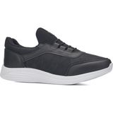 İmershoes Günlük Erkek Yetişkin Sneaker Büyük Numara Spor Ayakkabı Lastik Bağcıklı Rahat Esnek 110C - Siyah - Beyaz