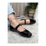 İmerShoes Günlük Kadın Babet Oval Burunlu Sade Şık Alçak Topuklu Tokalı Hafif Rahat Ayakkabı M-506