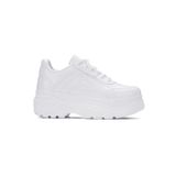 İmerShoes Günlük Kadın Beyaz Rugan Spor Ayakkabı Bağcıklı Kalın Hafif Yüksek Taban Sneaker 001