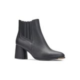 İmershoes Günlük Kadın Bot Kalın Topuklu Fermuarlı Lastik Tırtık Kaymaz Taban Tüylü Astar Bootie 2407 - Siyah