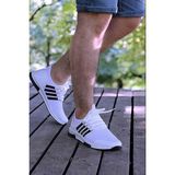 İmershoes Günlük Kadın - Erkek Sneaker Nefes Alabilen Triko Bağcıklı Hafif Yürüyüş Esnek Spor Ayakkabı 249 053 - Beyaz - Siyah