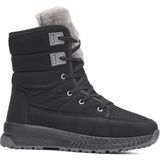 İmershoes Günlük Kadın Kar Botu Kürklü Bağcıklı Fermuarlı Rahat Yüksek Kalın Tırtıklı Taban Bootie 815 - Siyah - Füme