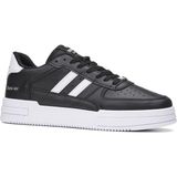 İmershoes Günlük Sneaker Bağcıklı Rahat Kalın Tabanlı Spor Yürüyüş Ayakkabısı 191 - Siyah - Beyaz