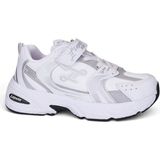 İmershoes Günlük Unisex Çocuk Spor Ayakkabı Cırtlı Lastik Bağcık Desenli Rahat Hafif Taban Sneaker 180C - Gümüş