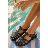 İmerShoes Kadın Çocuk Siyah Deniz Ayakkabısı Plaj Havuz Rafting Jel Görünümlü Kaydırmaz Taban Sandalet 309