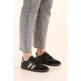 İmershoes Unisex Spor Yandan Şeritli Erkek Kadın Hafif Rahat Kaymaz Taban Günlük Spor Ayakkabı - Siyah - Gri