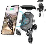 iMESTOU Hırsızlığa Karşı Motosiklet Kablosuz Telefon Montaj Şarj Cihazı 15W & USB C 3A Gidon 1 "Top Kök Telefon Tutucu 12V/24V Araç/USB Soketi ile Çalışır 720 Döndürme 4-7 inç Cep Telefonları için