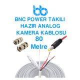İMEXTECH Analog Kamera Bağlantı Kablosu, BNC Takılı, Power Jack Uçlu, 80 Metre, Kullanıma Hazır Montaj Kablosu BBANALOGKABLO80