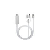 İMEXTECH BBZR778 Lightning, Micro USB, Type-C ile Uyumlu HDMI Kablo, Beyaz BBZR778