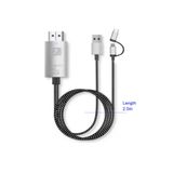 İMEXTECH BBZR855 P8 2 İn 1 HDMI Kablo, 2.0m, Gri BBZR855