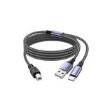 İMEXTECH BİLİŞİM BURADA ZR361 ADS 501 Type-C 2 in 1 Yazıcı Kablosu, Gri BBZR361