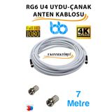 İMEXTECH F Konnektörlü 64 Tel Rg6/u4 Full Hd 3d 4k Anten Tv Çanak Uydu Lnb Kablosu