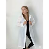 İMEXTECH Unisex Beyaz Eva Kumaş Su Rüzgar Geçirmez Yağmurluk