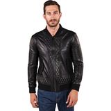 İmge Deri Bomber Deri Mont Kapitone Dkişli Ceket - 3XL - Siyah