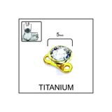 İmgeTattoo Kristal Disk 5mm Altın Titanyum Dermal Piercing