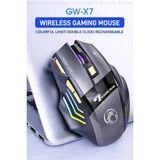 Imice Gw-X7 7 Tuşlu Sessiz 2.4g Wireless Bluetoothlu Şarj Edilebilir Kablosuz Gaming Mouse - Gri