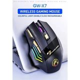 Imice Gw-X7 7 Tuşlu Sessiz 2.4g Wireless Bluetoothlu Şarj Edilebilir Kablosuz Gaming Mouse - Siyah