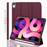 iMieet iPad Air 11 İnç Kılıf 2024 (6. Nesil), iPad Air 5. Nesil Kılıf 2022/4. Nesil Kılıf 2020 10,9 İnç Kalem Tutucu, Üç Katlı Stand Akıllı Kılıf (Şarap)