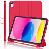 iMieet Yeni iPad 10. Nesil Kılıf 2022 10,9 İnç Kalem Tutuculu, Yumuşak TPU Sırtlı Üç Katlı Stand Akıllı Kılıf, Otomatik Uyanma/Uyku (Kırmızı)