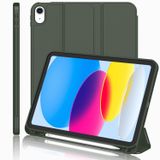 iMieet Yeni iPad 10. Nesil Kılıf 2022 10,9 İnç Kalem Tutuculu, Yumuşak TPU Sırtlı Üç Katlı Stand Akıllı Kılıf, Otomatik Uyanma/Uyku (Koyu Yeşil)